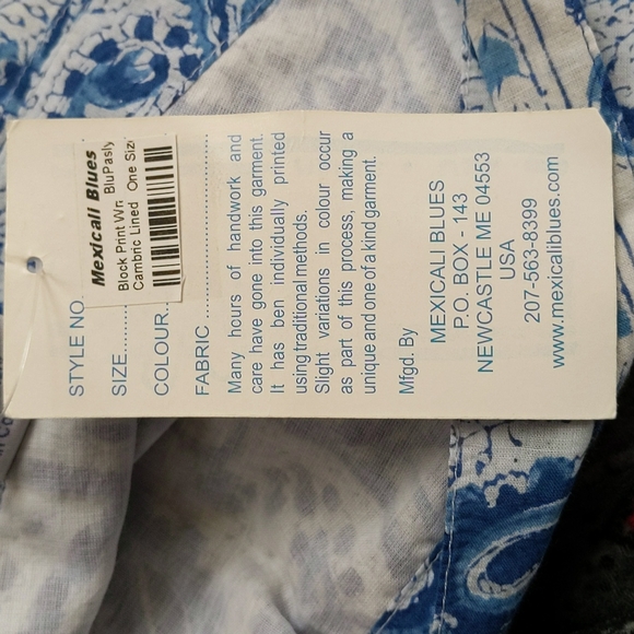 New Mexicali Blues Paisley Print Wrap Lined Skirt One Size Blue - Picture 5 of 12